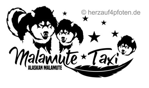 Aufkleber Malamute-Taxi