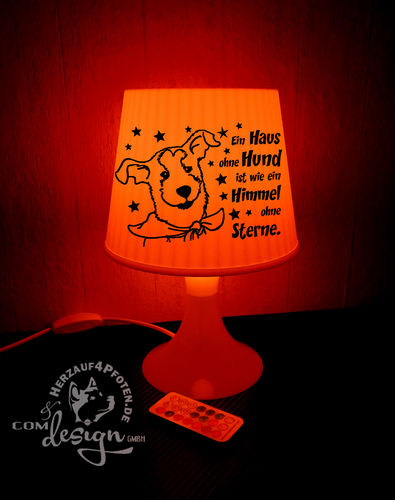 Tisch-Lampe „Hund“  mit Fernbedienung, LED Farbwechselsystem-dimmbar und Timer