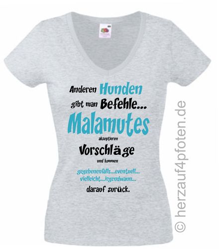 Befehle Malamutes Ladies Shirt -GRAU