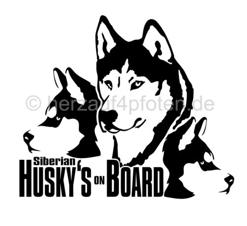 Husky's on Board - Hochwertiger Aufkleber