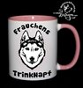 Tasse Frauchens Trinknapf Husky 2 Seiten | Innen rosa