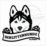 Husky-Schlittenhunde inside Aufkleber