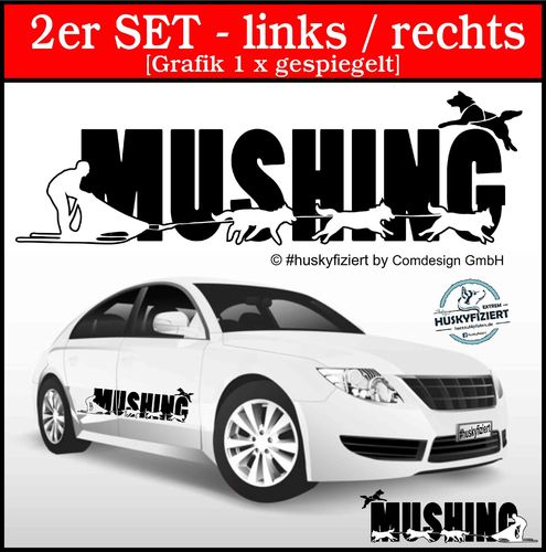 2er Set Autoaufkleber Musher-Mushing Design©