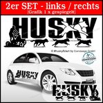 2er Set Autoaufkleber Husky-Design Trainingswagen©