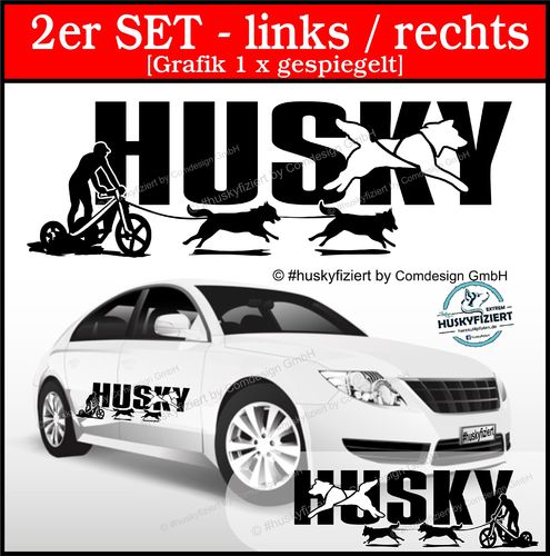 2er Set Autoaufkleber Husky-Design Trike©
