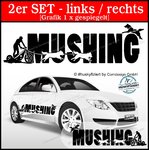 2er Set Autoaufkleber Mushing-Design Trike©