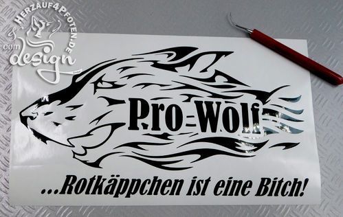 Pro Wolf - Rotkäppchen Aufkleberplott 30cm