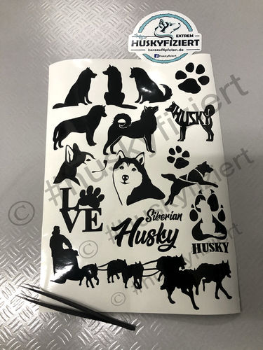 Husky Stickerbogen Aufkleberplotts 15 Stück