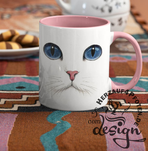 Keramik-Tasse Katze 2 Seiten