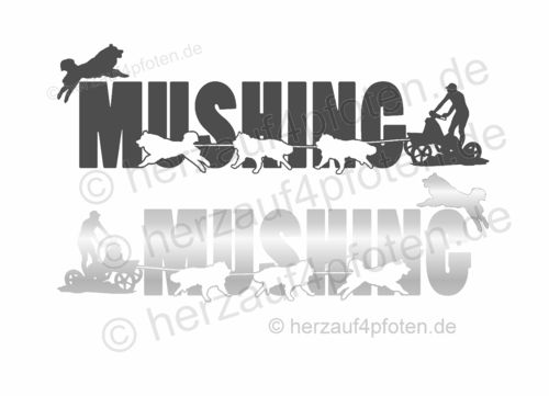 2er Set Autoaufkleber Plott Mushing Malamute -Design Trainingswagen©