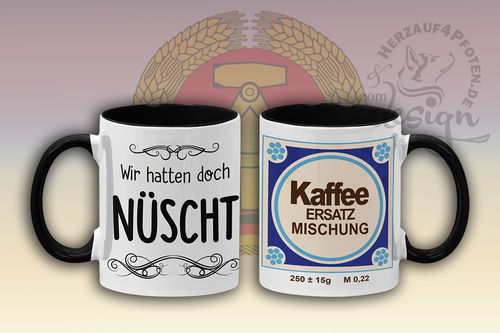 Kaffeebecher DDR Kaffeeersatz Nüscht schwarz